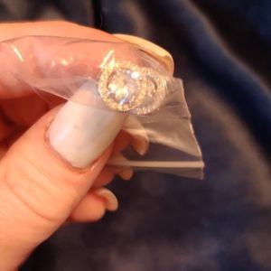 Beautiful round fake diamond earrings with a beaut